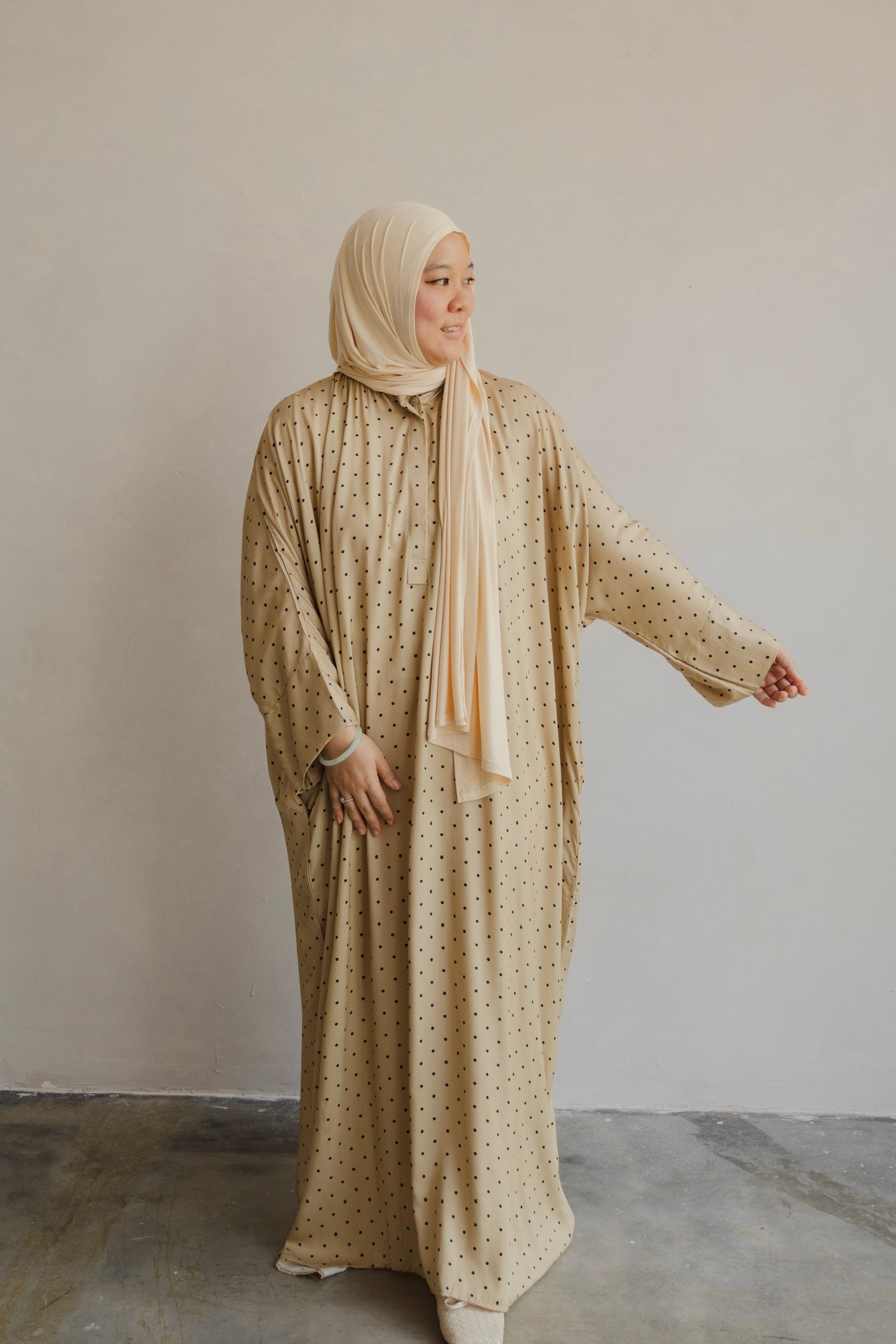 Polka Kaftan in Biscuits