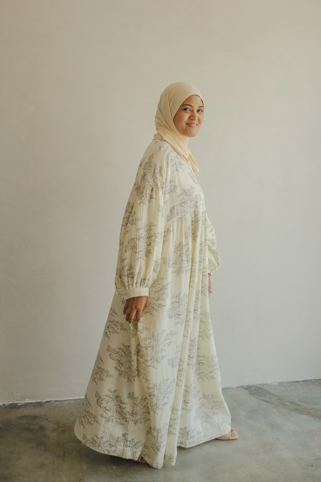 Amalfi Muslin Dress in Mono Garden