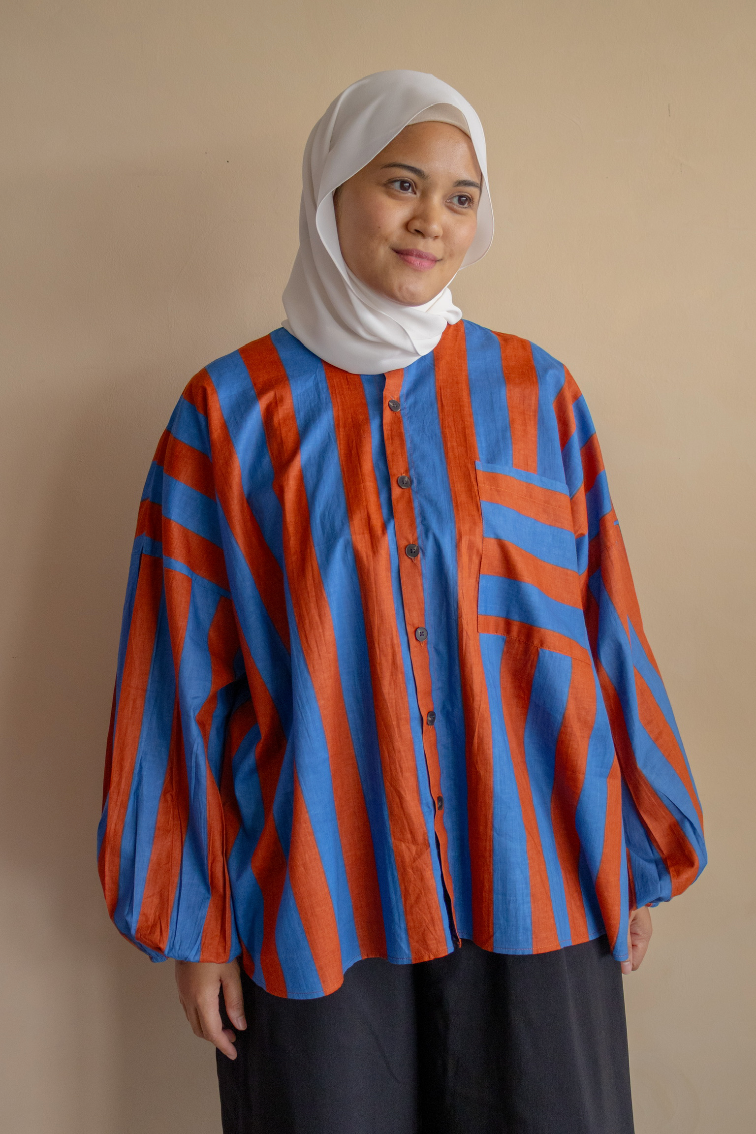 Amalfi Balloon Top in Coco Blue