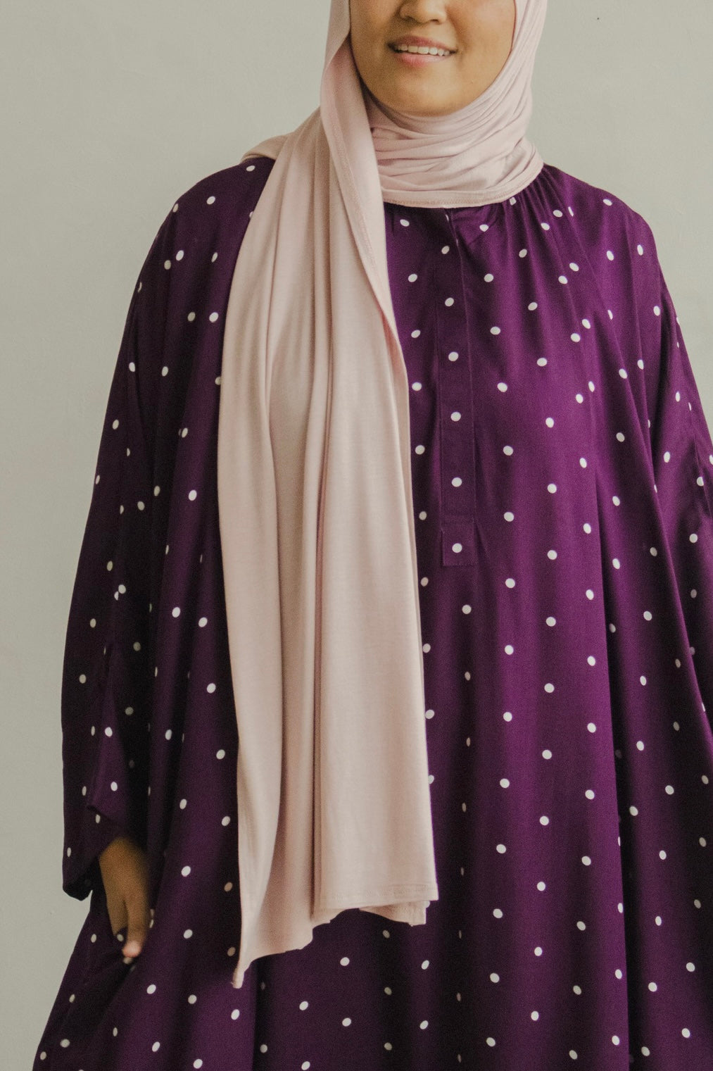 Polka Kaftan in Mulberry