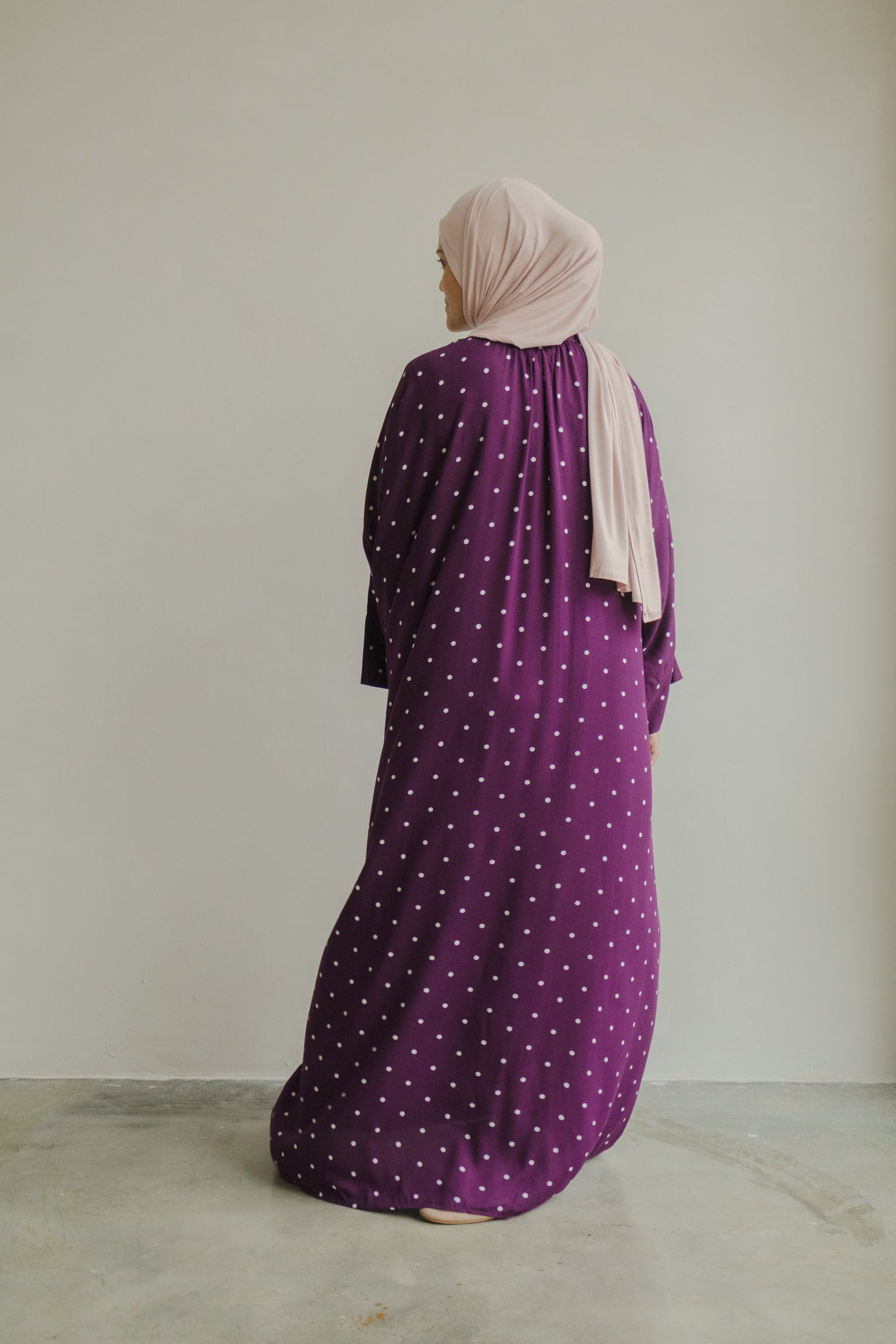 Polka Kaftan in Mulberry