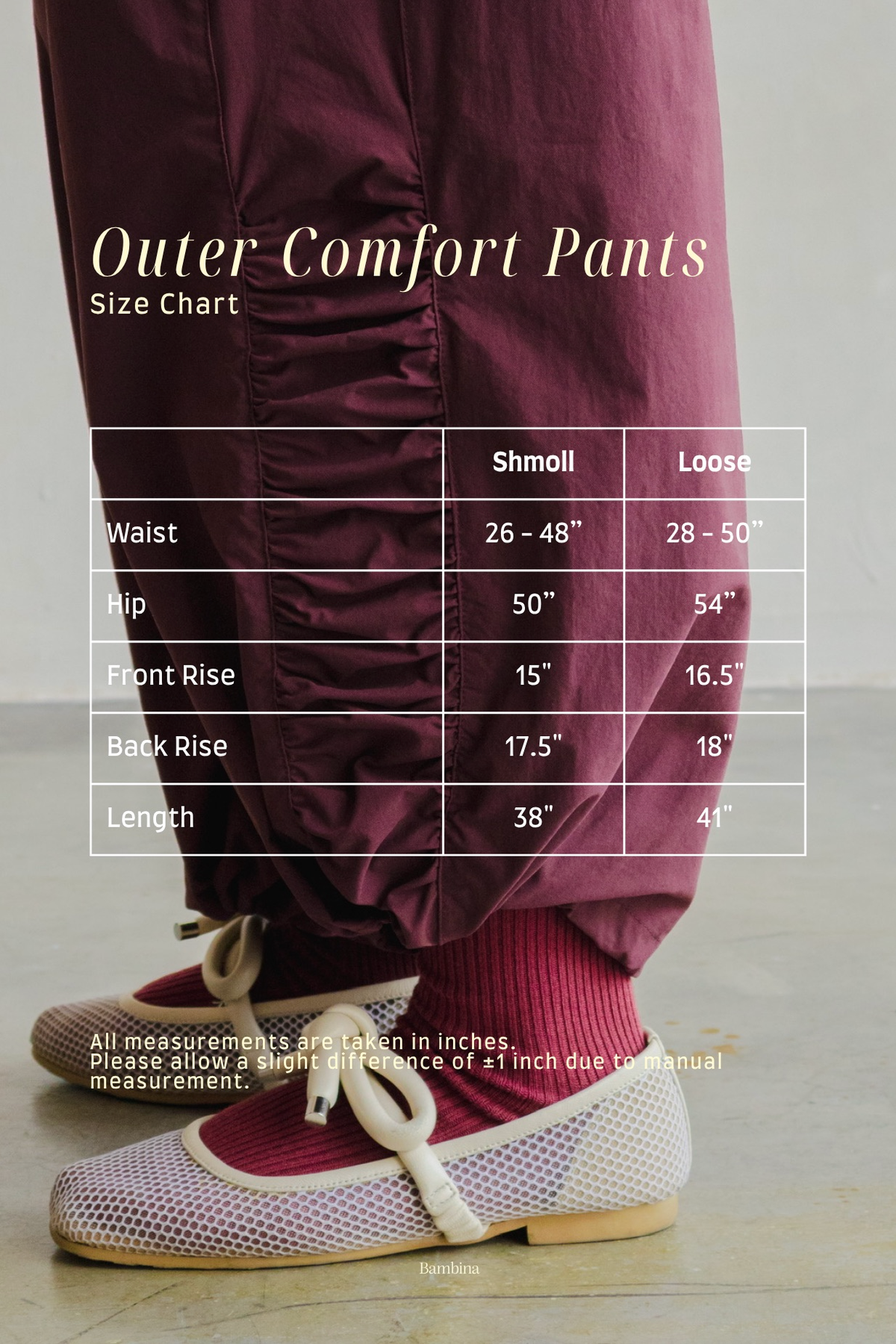 Outer Comfort Pants in Berry Busy