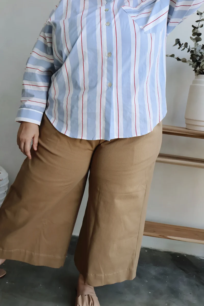 Bon-Bon Wide-Leg Trousers in Brown