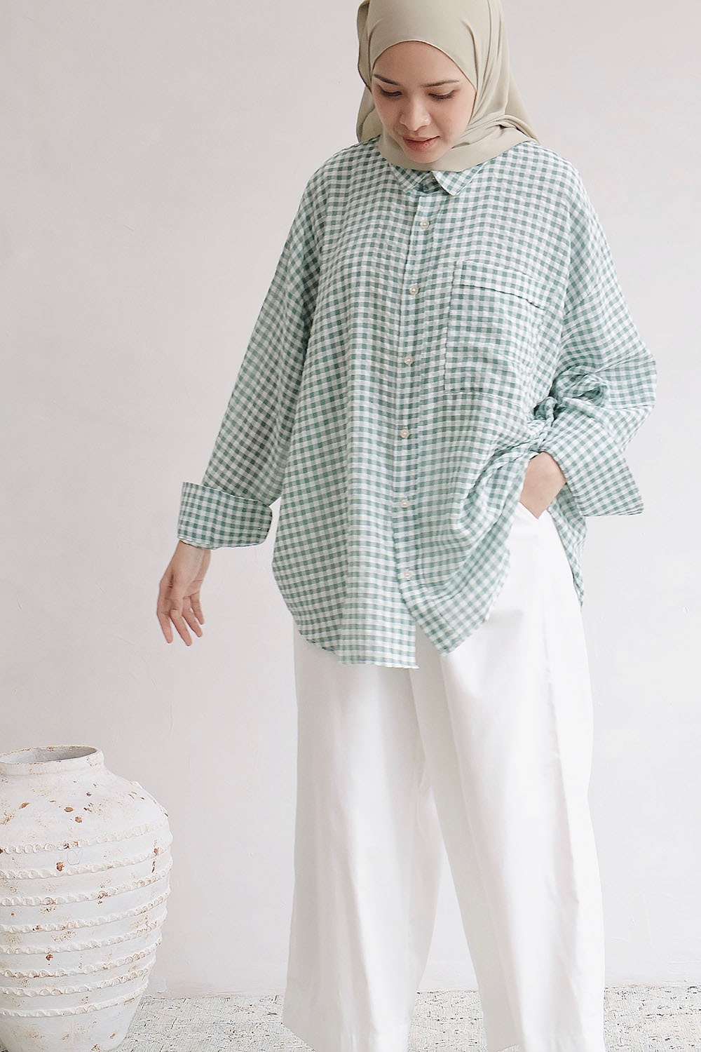 Green Gingham Shirt - Image 3