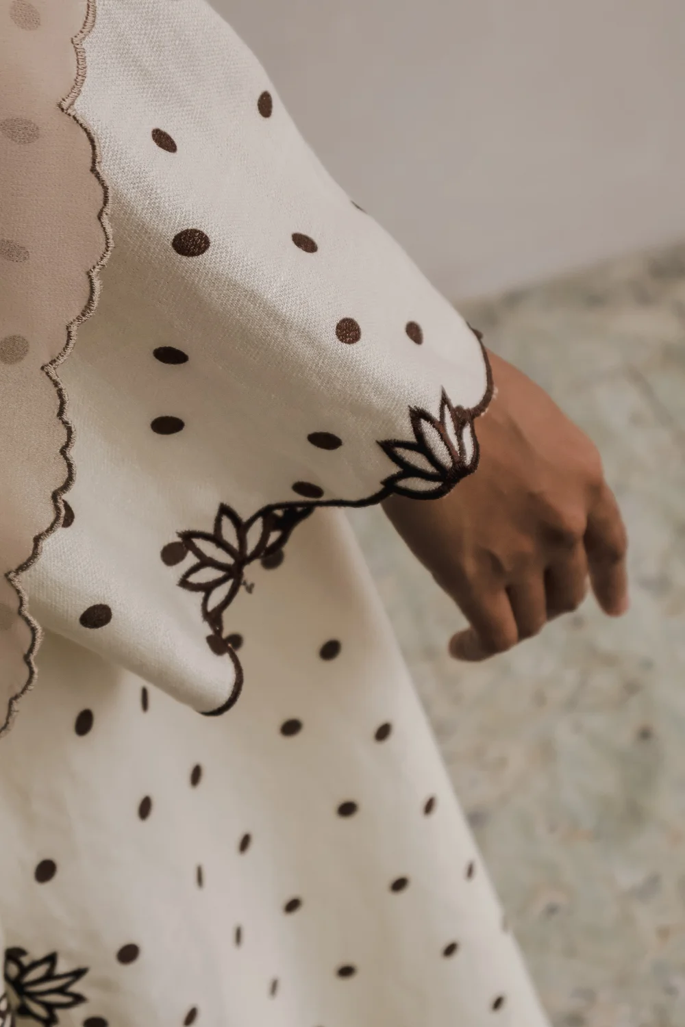 Kalthum Awal Kurung in Off-White - Image 2