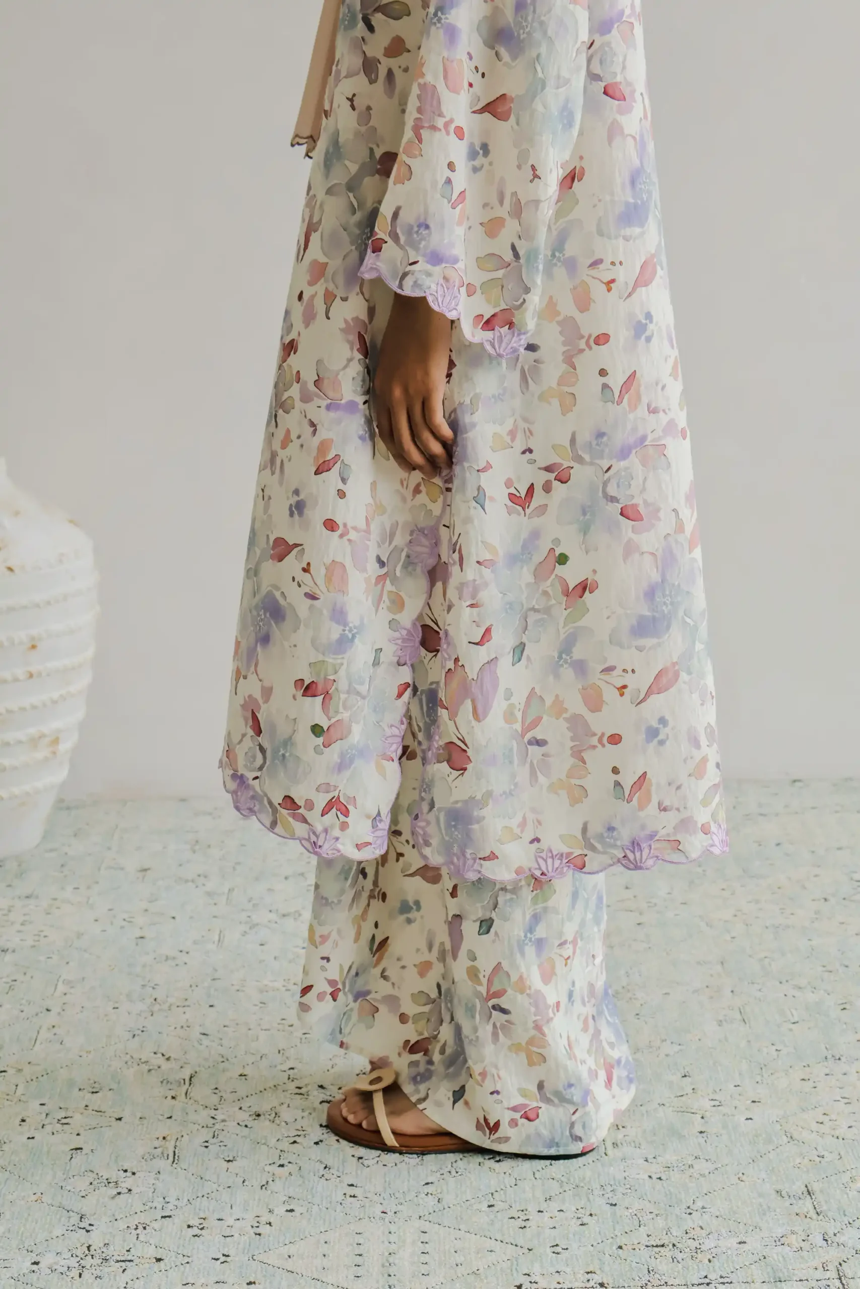 Kalthum Kuntum Kurung in Lilac - Image 7