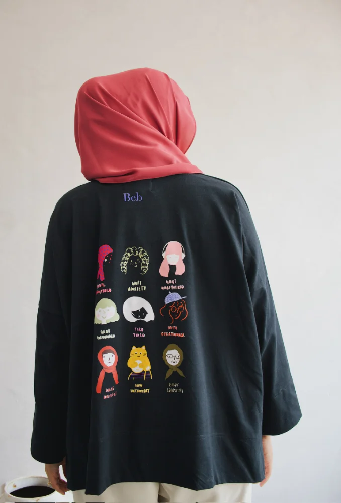 Woman As We Are Tee in Black (Emotion Faces)