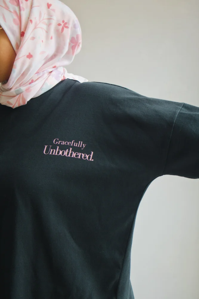 Alternative view of Gracefully Unbothered Tee in Black (Lemon)