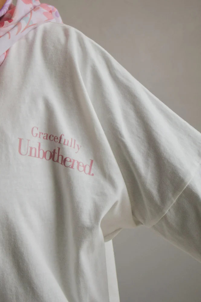 Alternative view of Gracefully Unbothered Tee in White (Lemon)