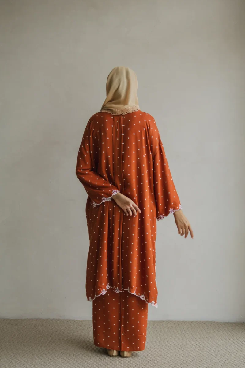 Alternative view of Kalthum Polka Rayon Cinnamon