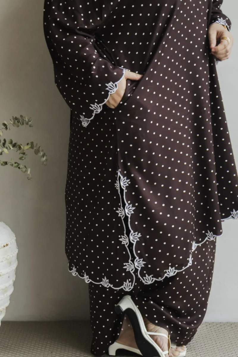 Alternative view of Kalthum Polka Rayon Dark Plum