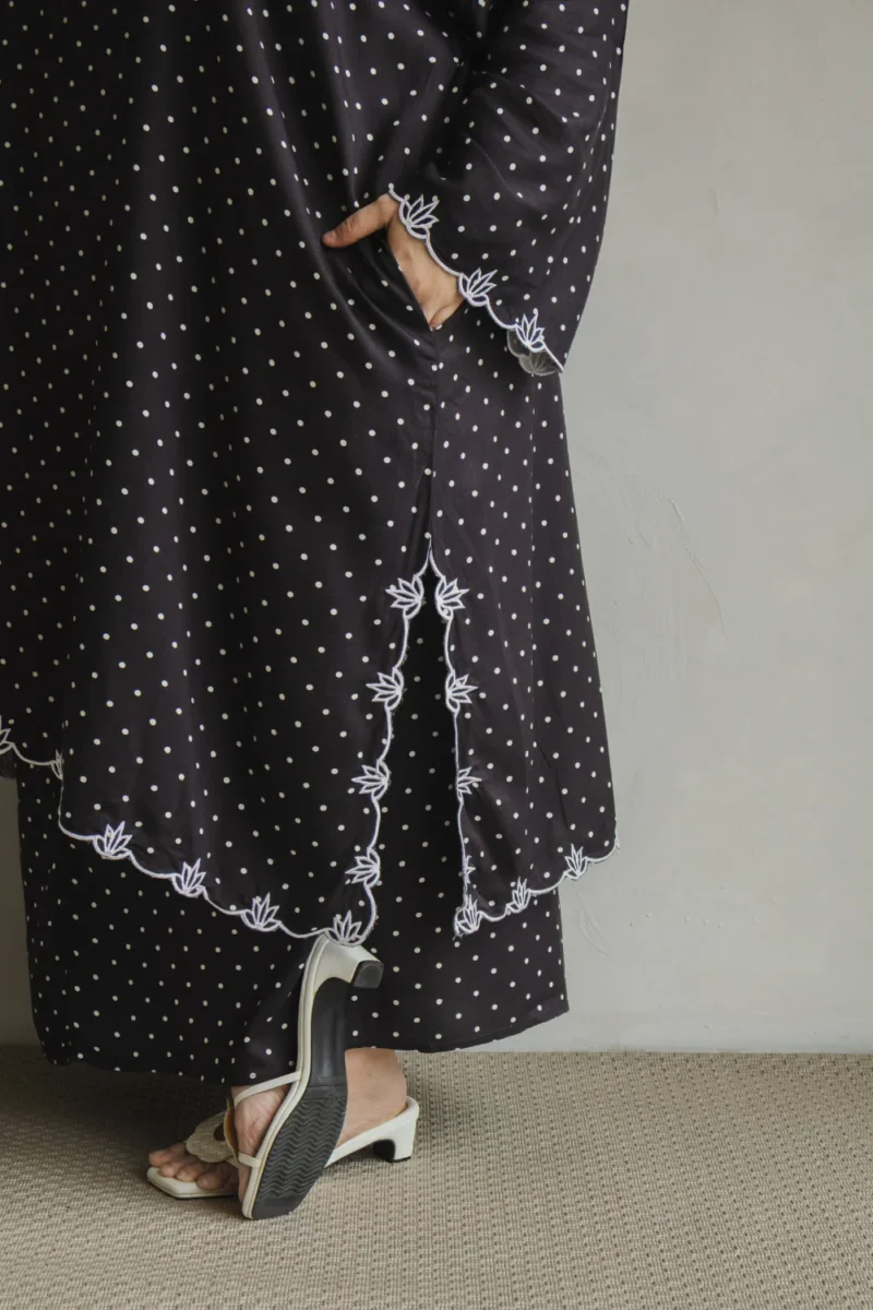 Alternative view of Kalthum Polka Rayon Black