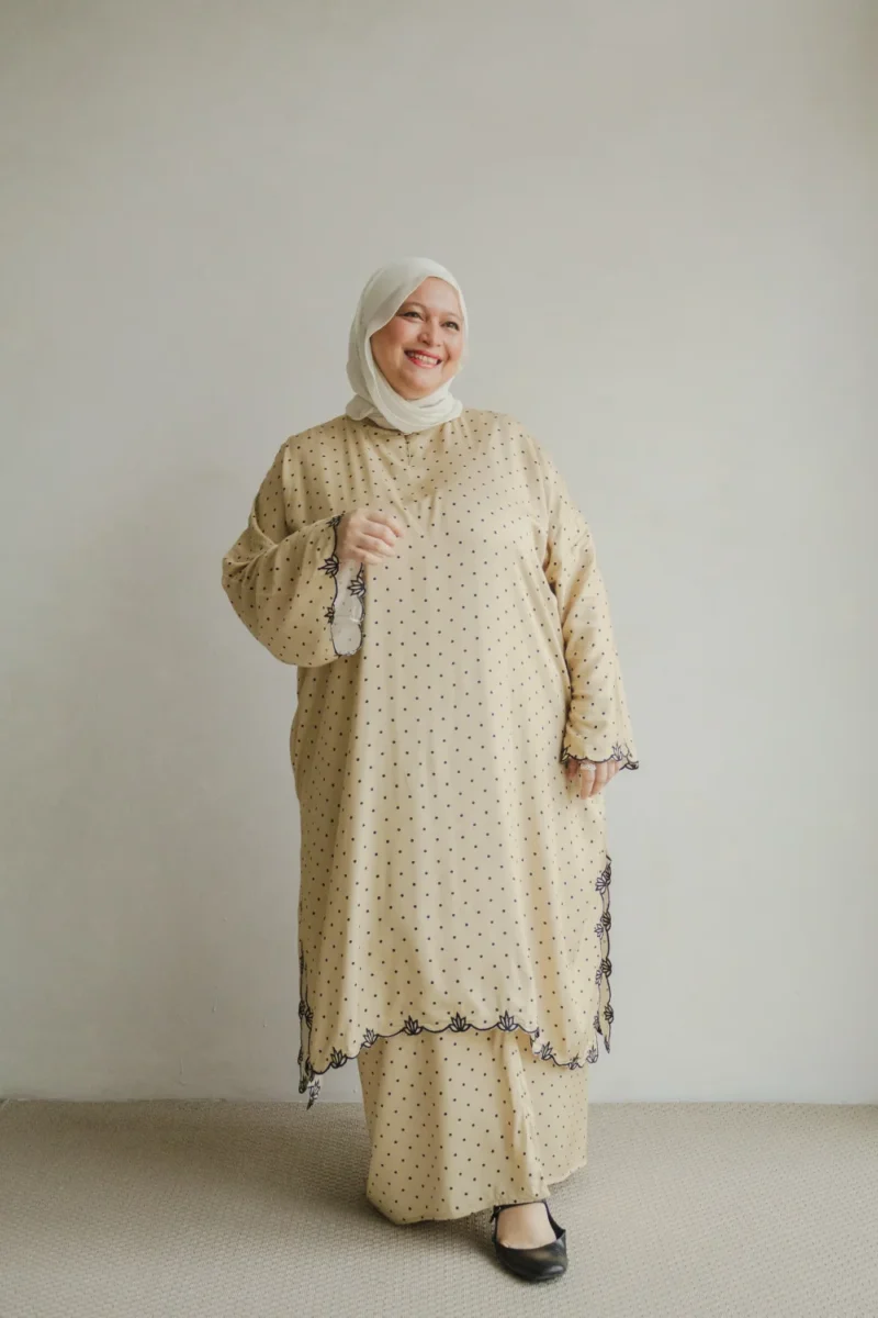 Kalthum Polka Rayon Khaki