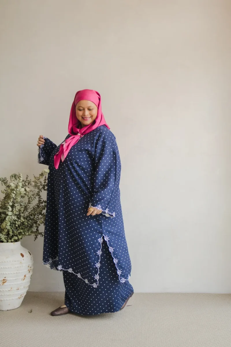 Alternative view of Kalthum Polka Rayon Navy