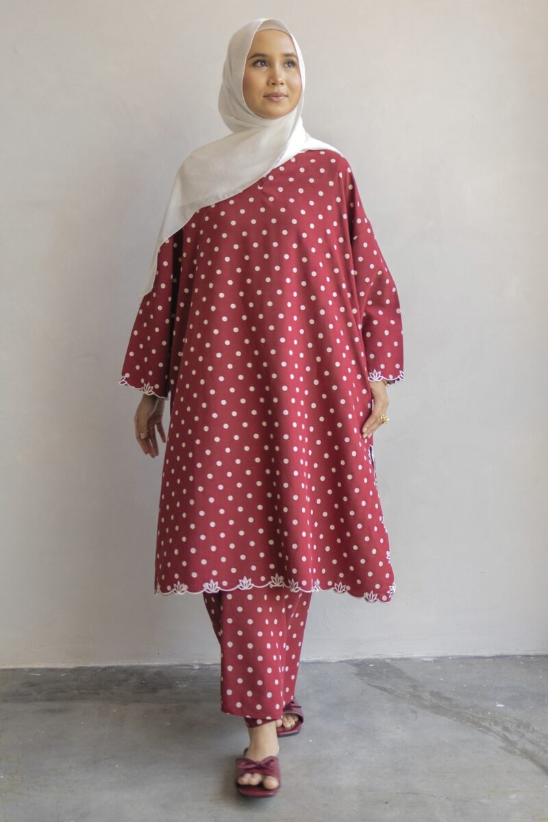 Kalthum Merona Kurung in Ruby