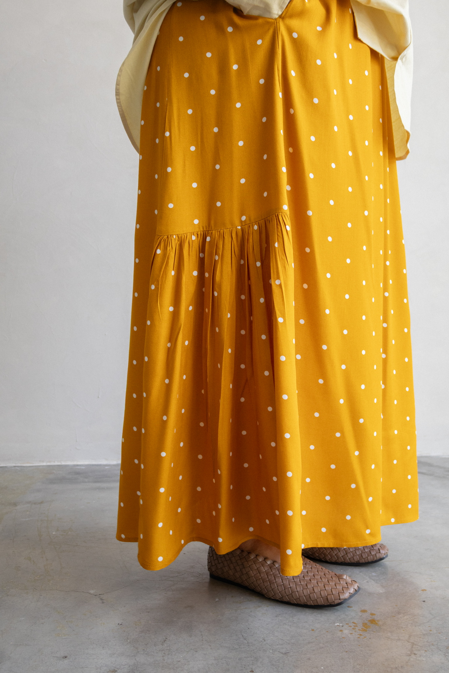 Weekender Dotty Skirt in Mustard - Image 3