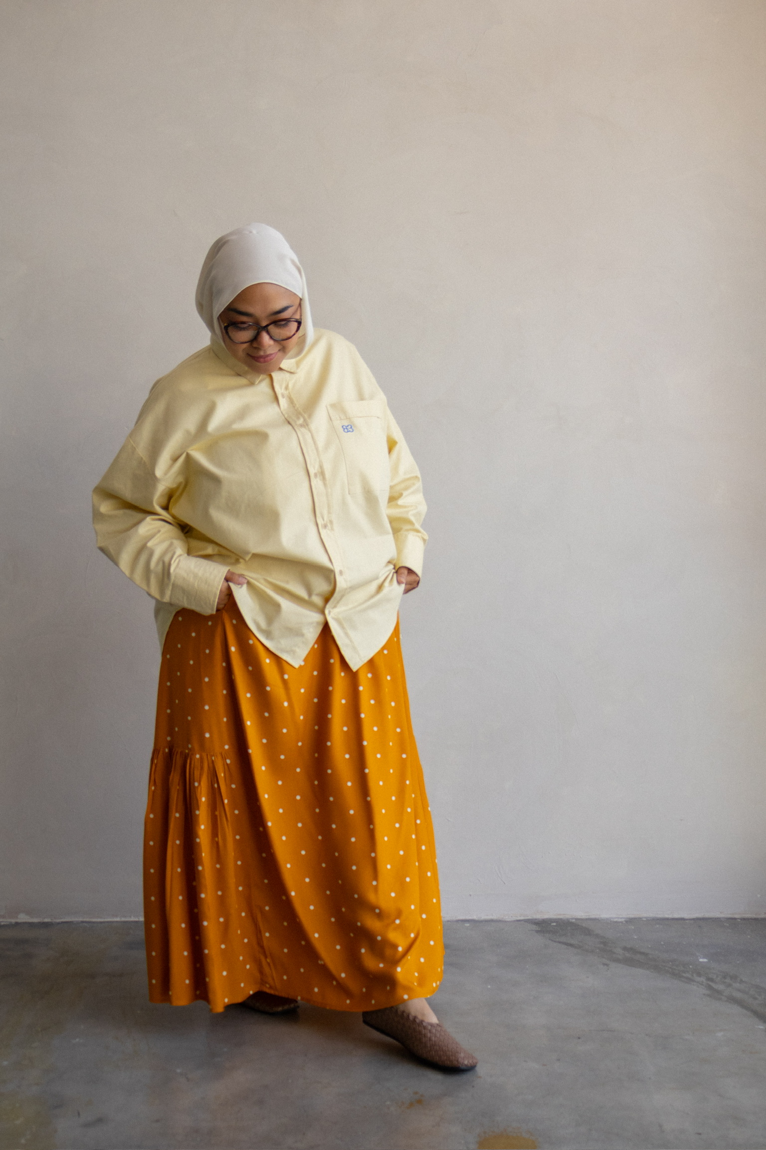 Weekender Dotty Skirt in Mustard - Image 4