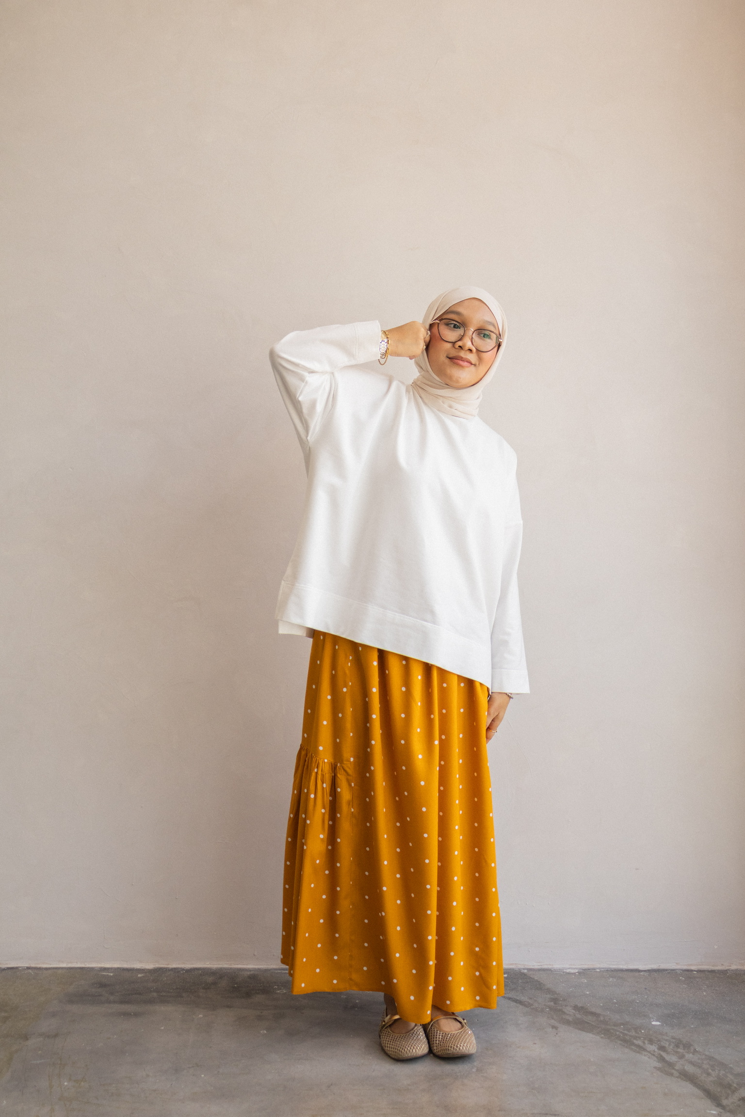 Weekender Dotty Skirt in Mustard - Image 5