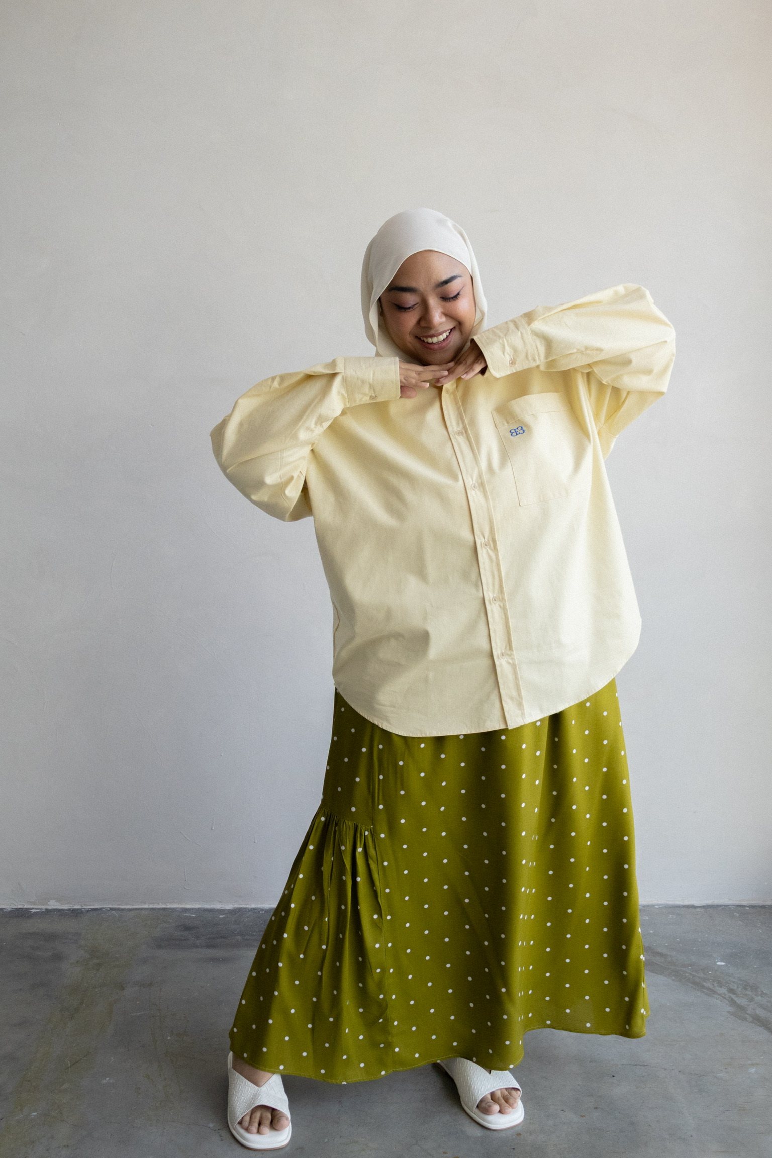 Weekender Dotty Skirt in Matcha - Image 5
