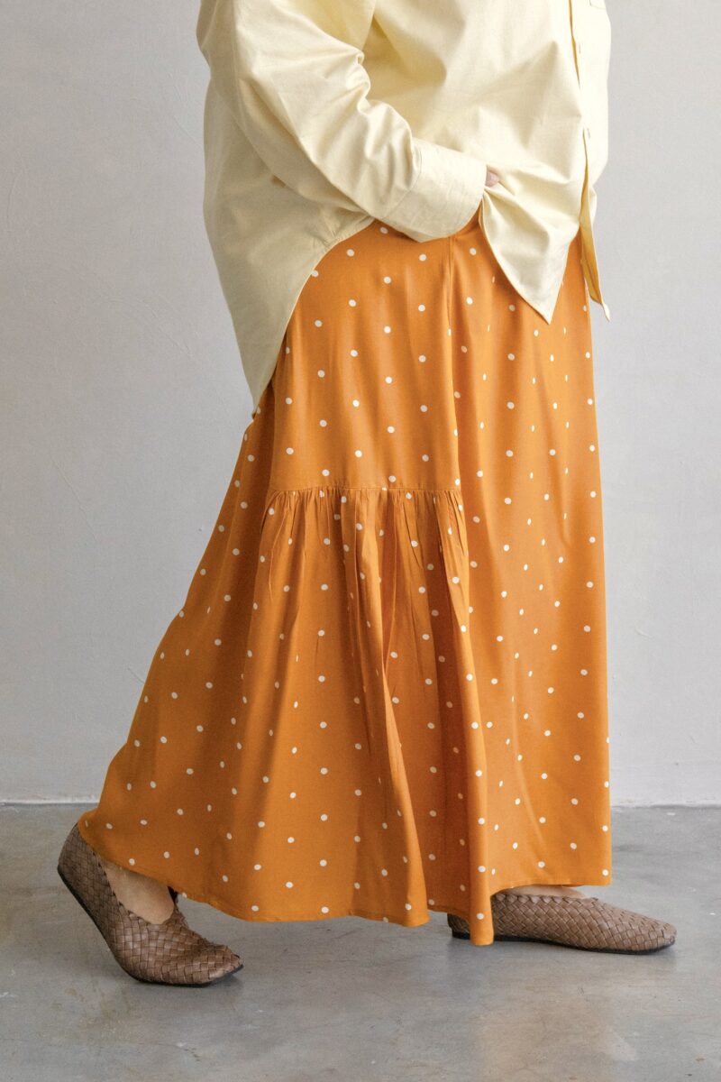 Weekender Dotty Skirt in Mustard