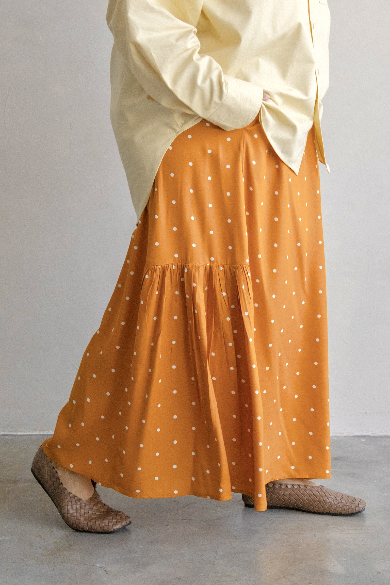 Weekender Dotty Skirt in Mustard